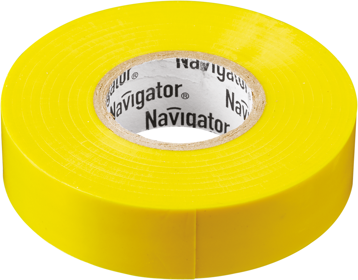 Изолента ПВХ желтая 19мм 20м Navigator NIT-A19-20/Y