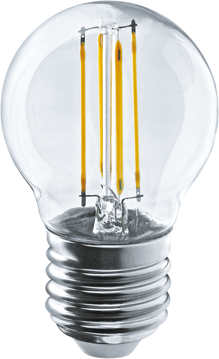 Лампа светодиодная LED 4вт Е27 теплый шар FILAMENT