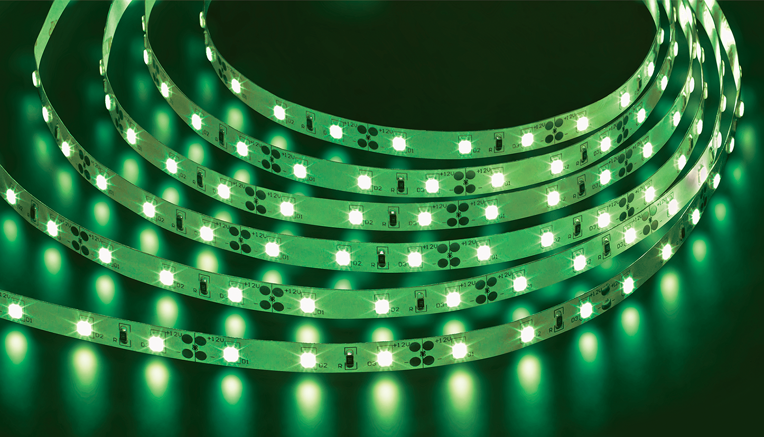 Лента светодиодная 4.8Вт/м 12В зеленый IP20 60LED/м NLS-3528-PRO 5м