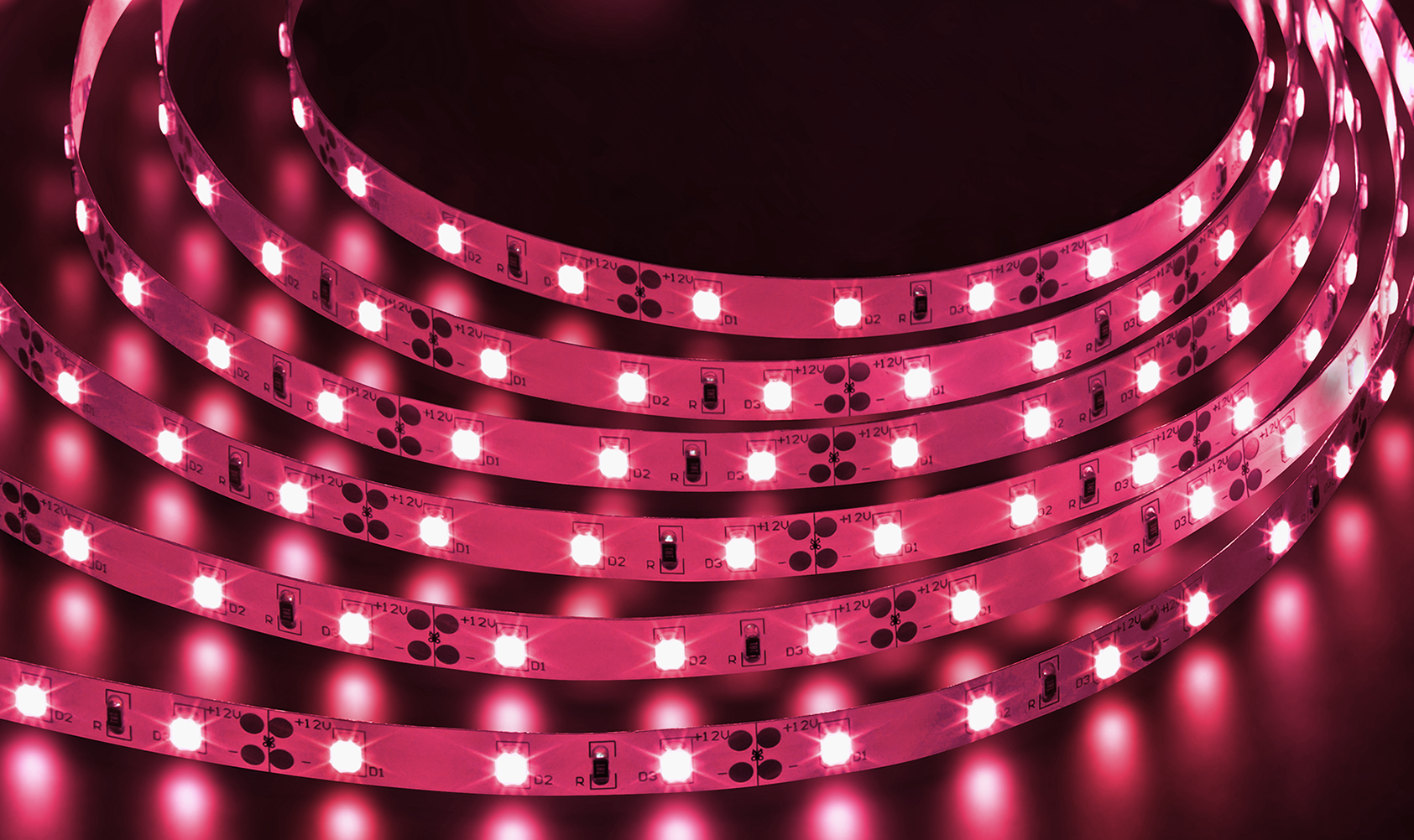 Лента светодиодная 4.8Вт/м 12В красный IP20 60LED/м NLS-3528-Pro 5м