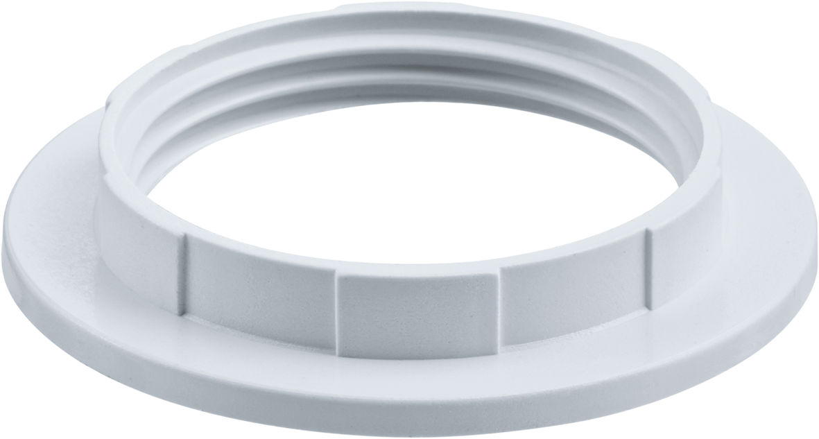 Кольцо прижимное для патрона Е27 пластик белый