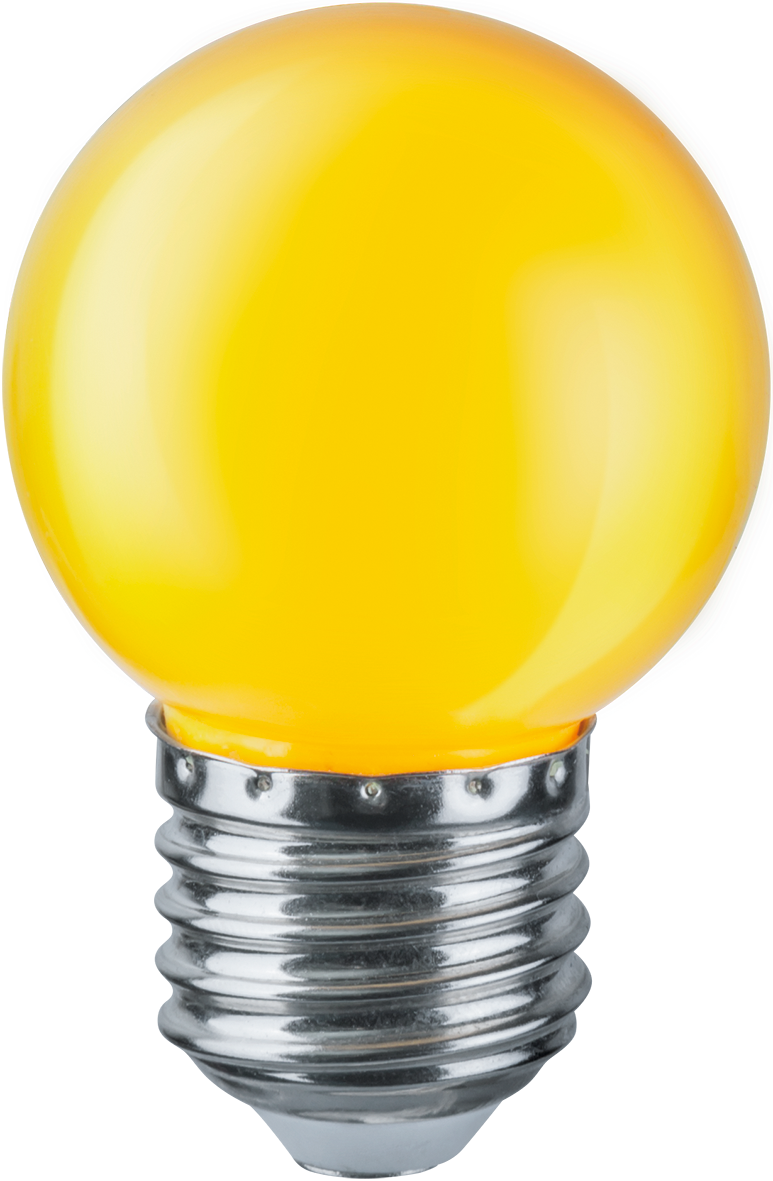 Лампа светодиодная LED 1вт Е27 желтый шар