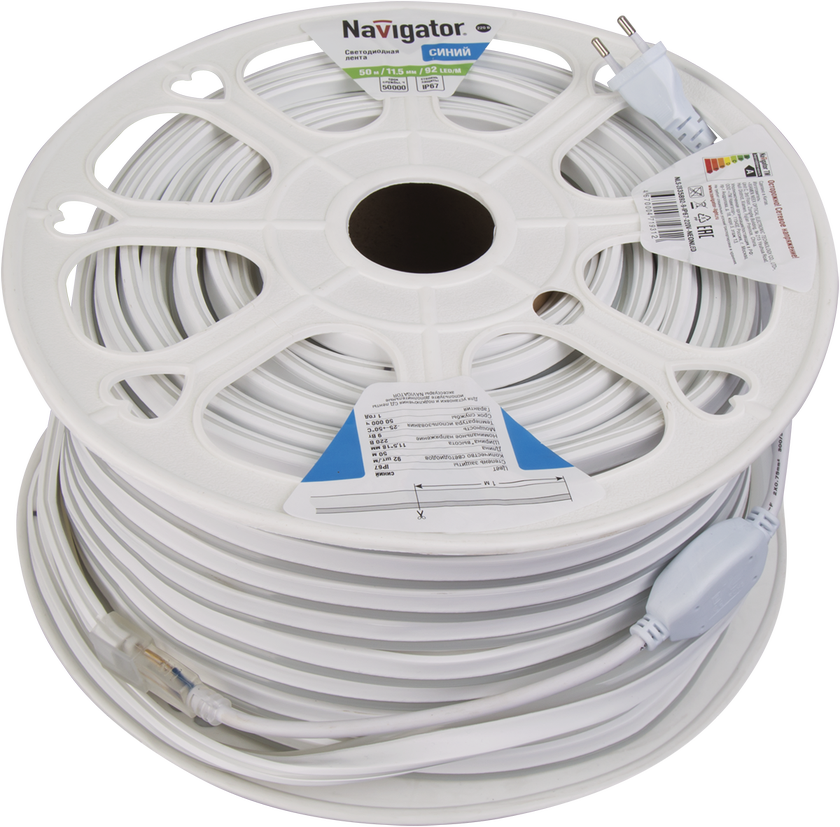 Лента светодиодная 9Вт/м 220В синий IP67 92LED/м NLS-2835-NEONLED 20м