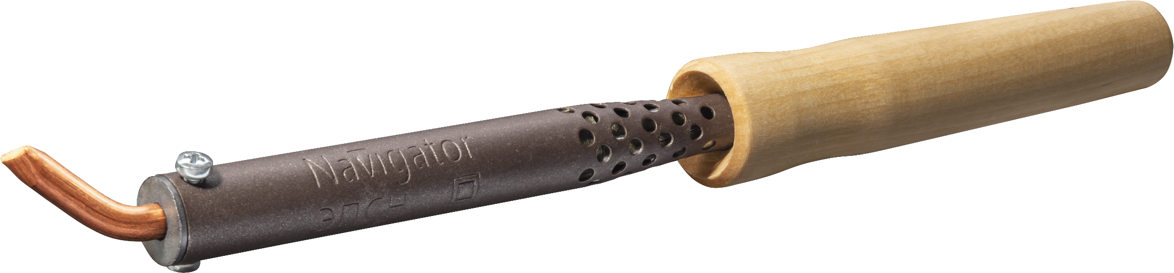 Паяльник деревянная ручка клин изогнутый NSE-Pes01-100W-СI