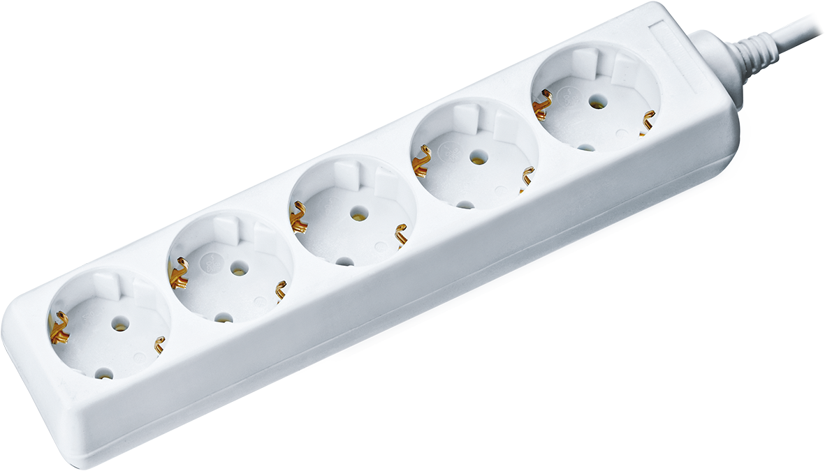 Удлинитель бытовой 5 розеток шнур 3м с заземлением 16А ПВС 3х1