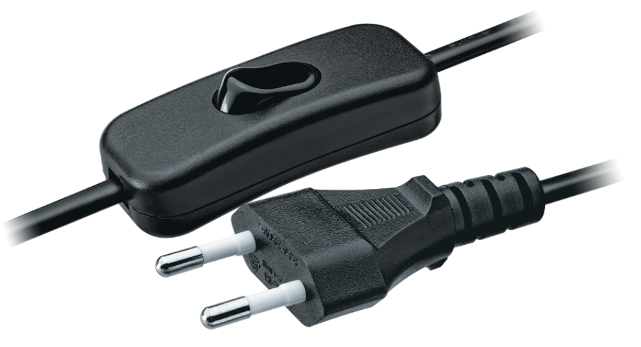 Шнур с выключателем 1.7м черный 94 668 NPS-FS-170-BL 2x0.75