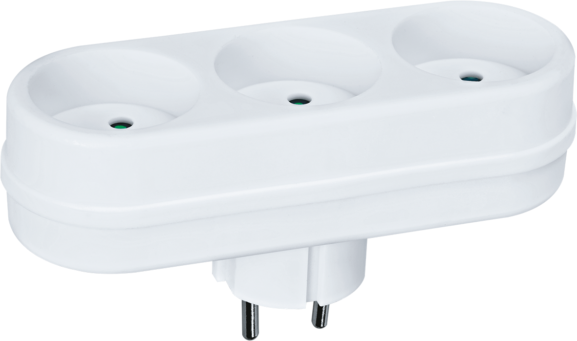 Тройник на 3 гнезда в ряд без заземления NAD-L-3X-WH