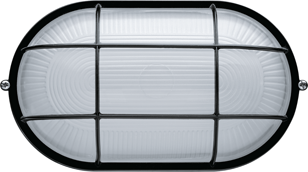 Светильник НПП-100w термостойкий овальный с черной решеткой IP54