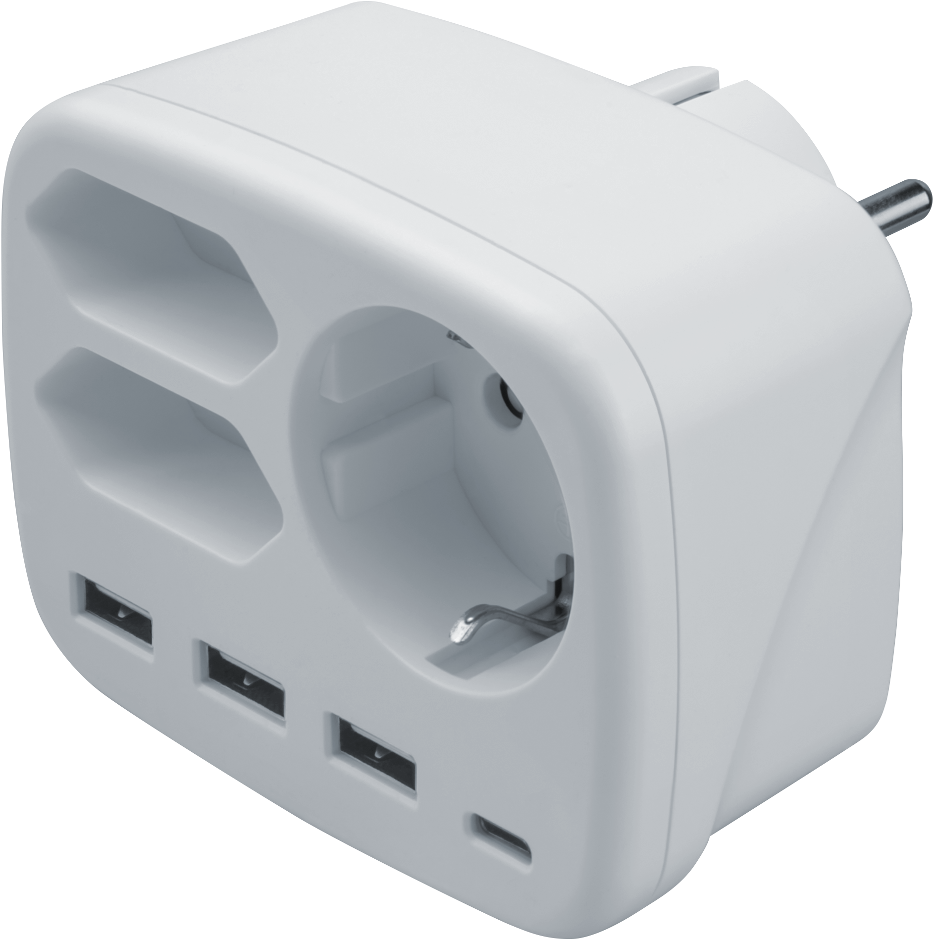 Разветвитель NAD-USB03-1E+2X-WH 1 розетка с/з + 2 розетки б/з 3xUSB-A + 1xUSB-C