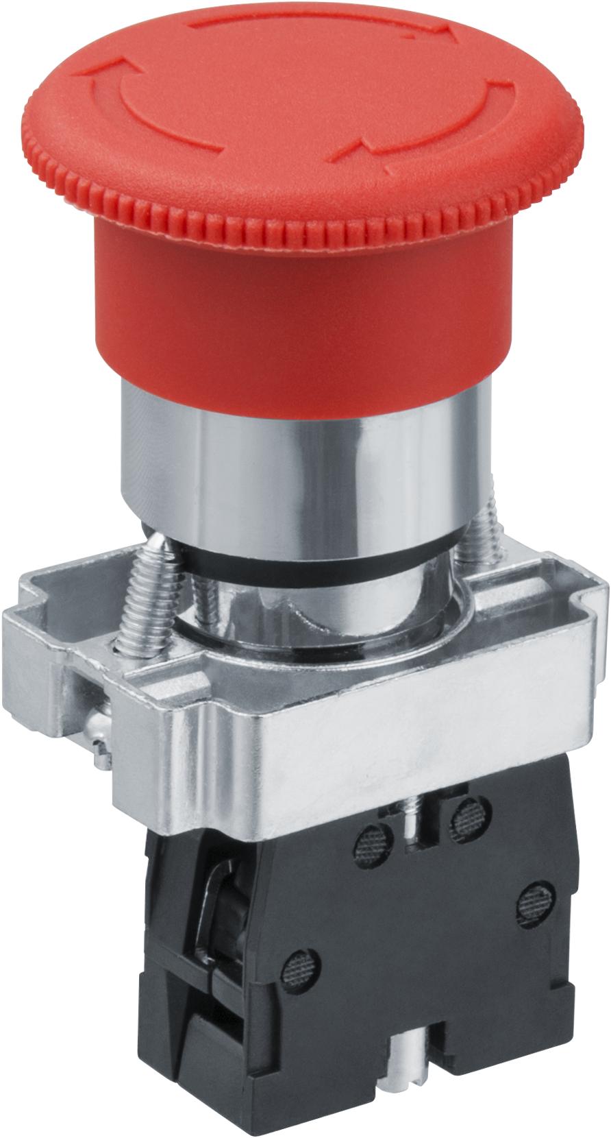 Кнопка NBI-B-07 Грибок поворотная блокировка d22мм NC