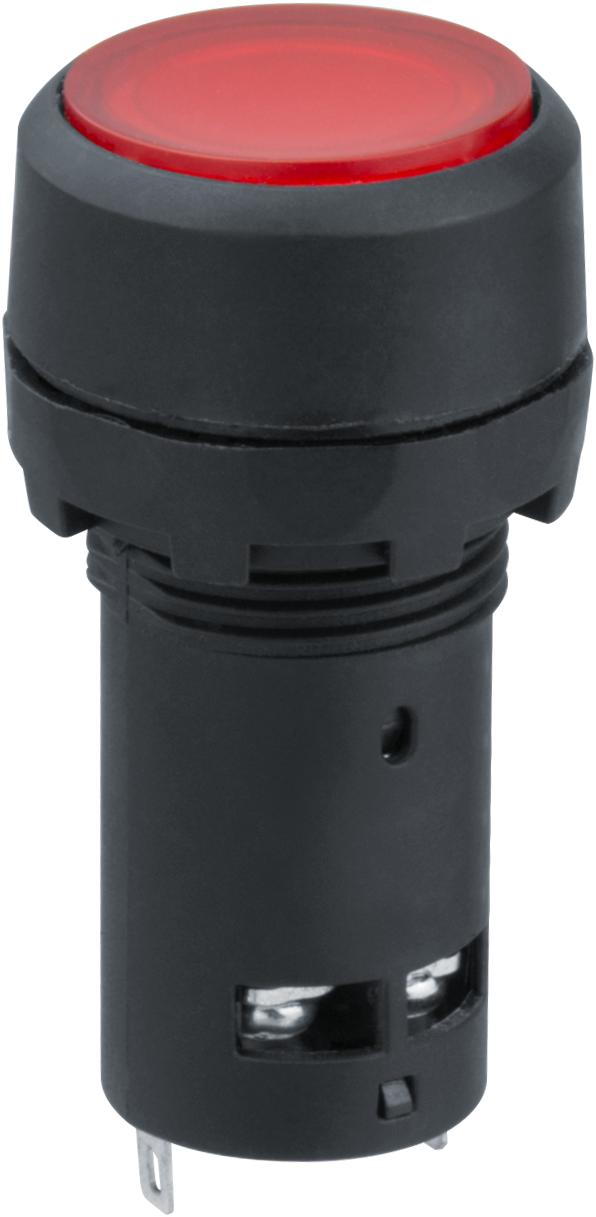 Кнопка NBI-B-09-R красная с подсветкой d22мм 230В NO+NC
