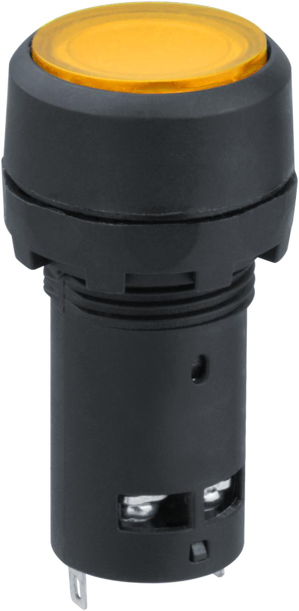 Кнопка NBI-B-09-Y желтая с подсветкой d22мм 230В NO+NC