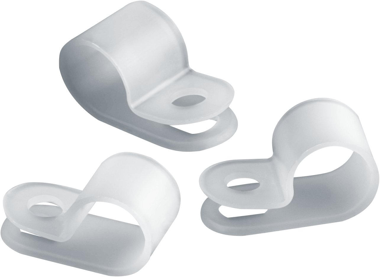 Скоба нейлоновая под винт 20мм белая NCC-20-100-WH (100 шт)