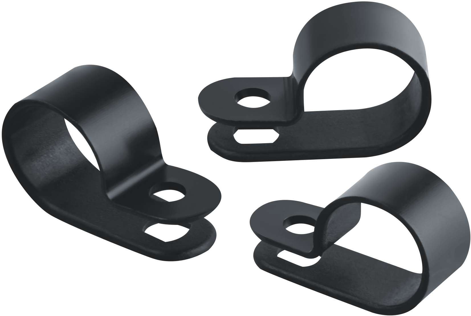 Скоба нейлоновая под винт 16мм черная NCC-16-100-BL (100 шт)