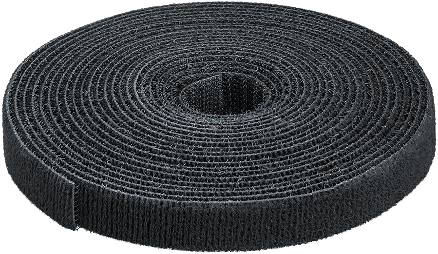 Хомут-липучка 16мм черный (5м ролл)