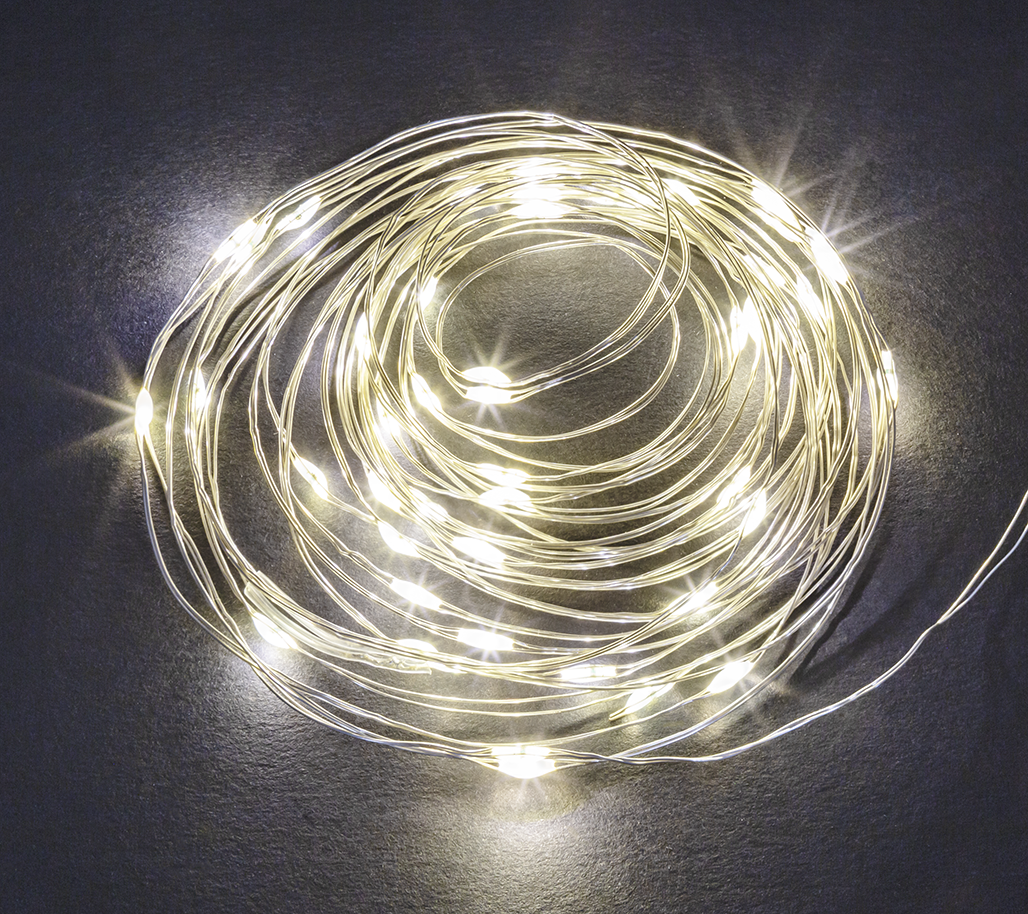 Гирлянда светодиодная новогодняя NGF-D049-01 микророса WW