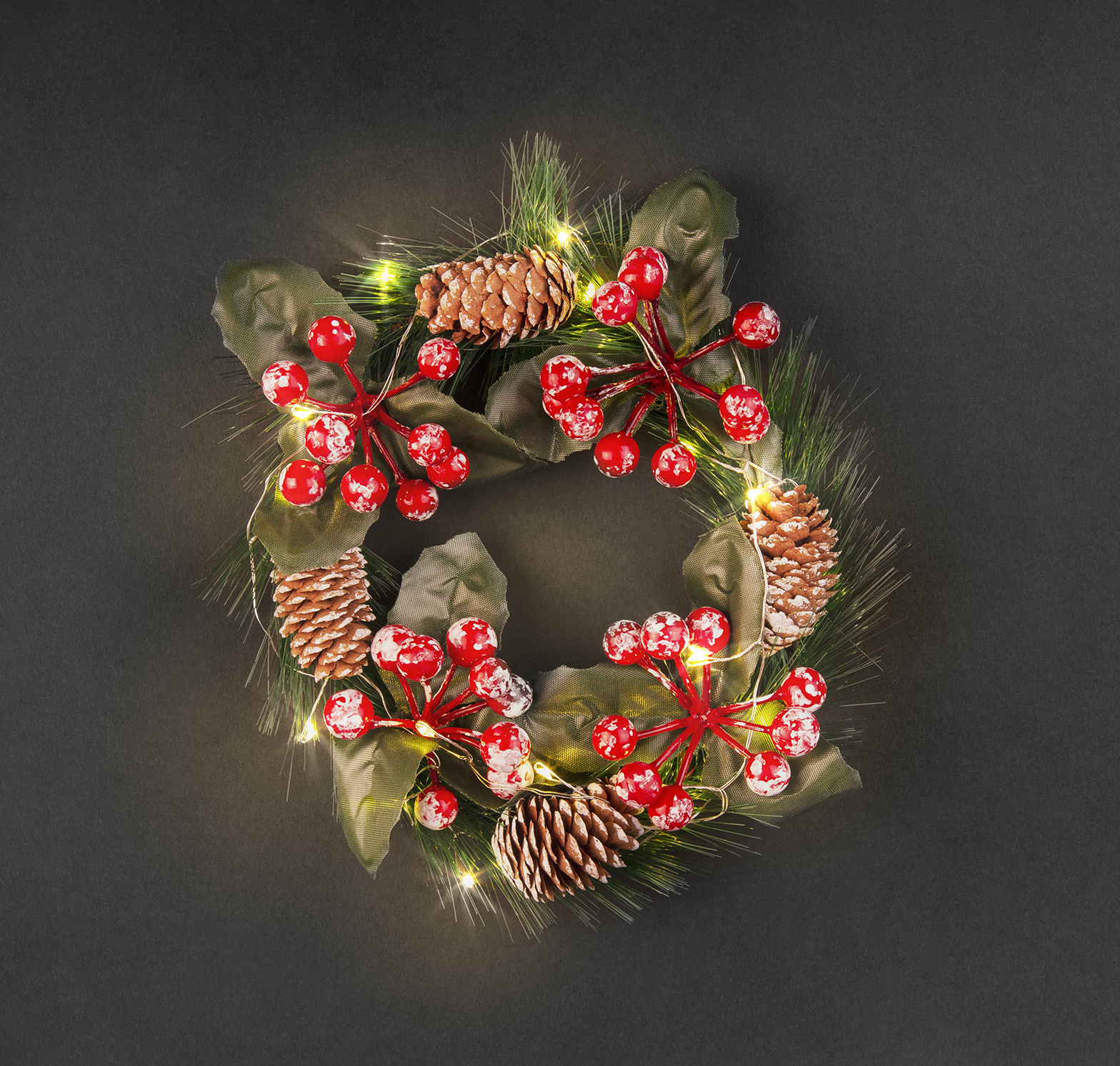 Гирлянда светодиодная новогодняя NGF-D041-01 венок-шишки