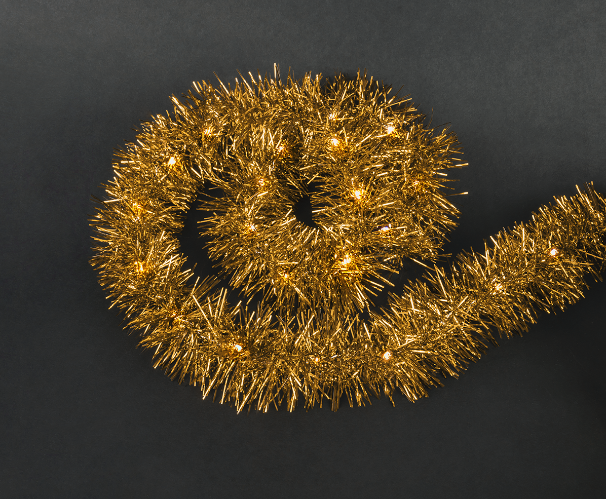 Гирлянда светодиодная новогодняя NGF-D046-02 мишура желтая