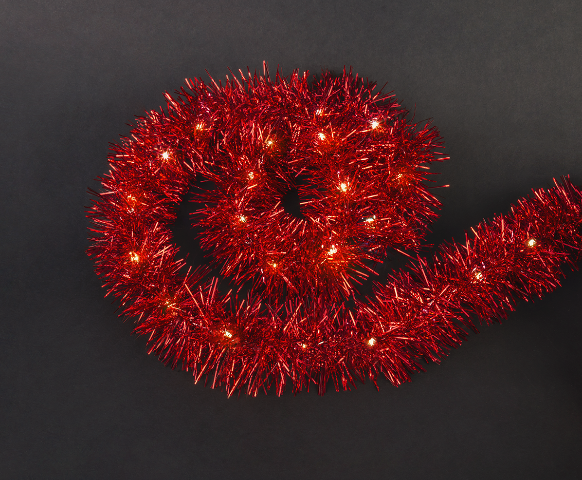 Гирлянда светодиодная новогодняя NGF-D047-01 мишура красная