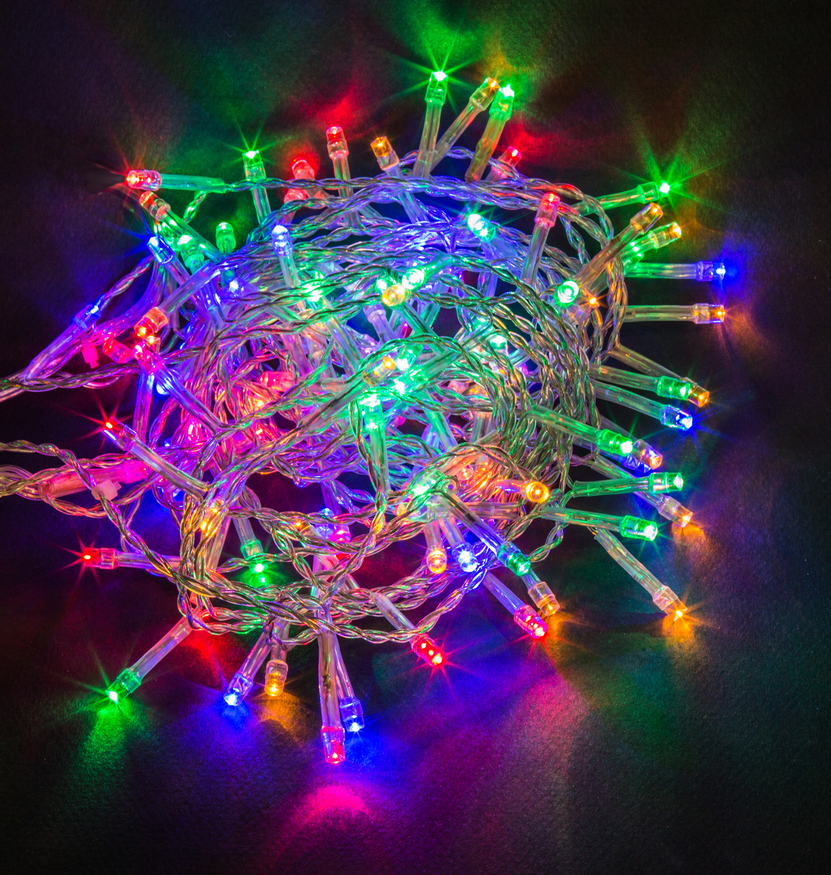 Гирлянда светодиодная новогодняя NGF-S01-100RGBY-5-6.5m-230-C8-TR-IP20