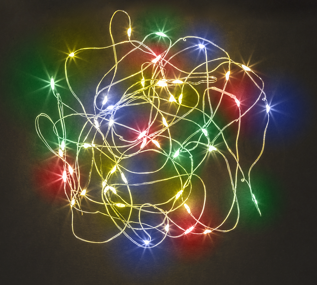 Гирлянда светодиодная новогодняя NGF-SM01-10RGBY-10-1.2m-2AA-SL-IP20