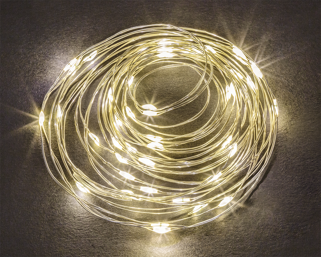 Гирлянда светодиодная новогодняя NGF-SM01-10WW-10-1.2m-2AA-SL-IP20