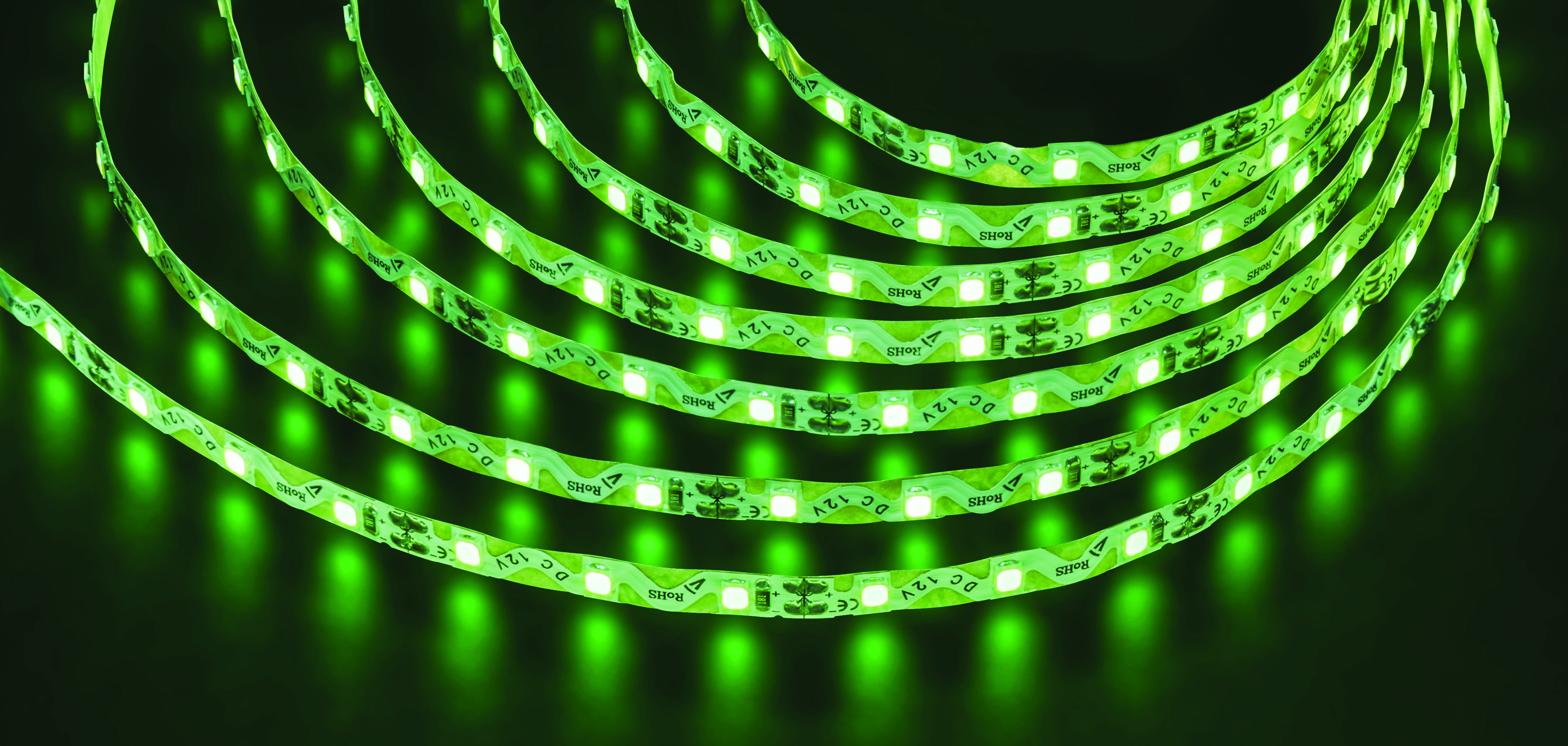 Лента светодиодная 6Вт/м 12В зеленый IP20 72LED/м NLS-2835 5м