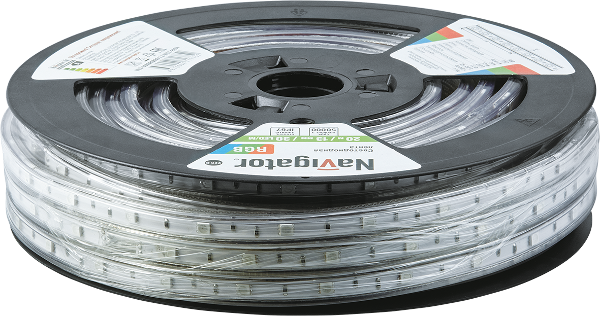 Лента светодиодная 7.2Вт/м 220В RGB IP67 30LED/м NLS-5050 20м