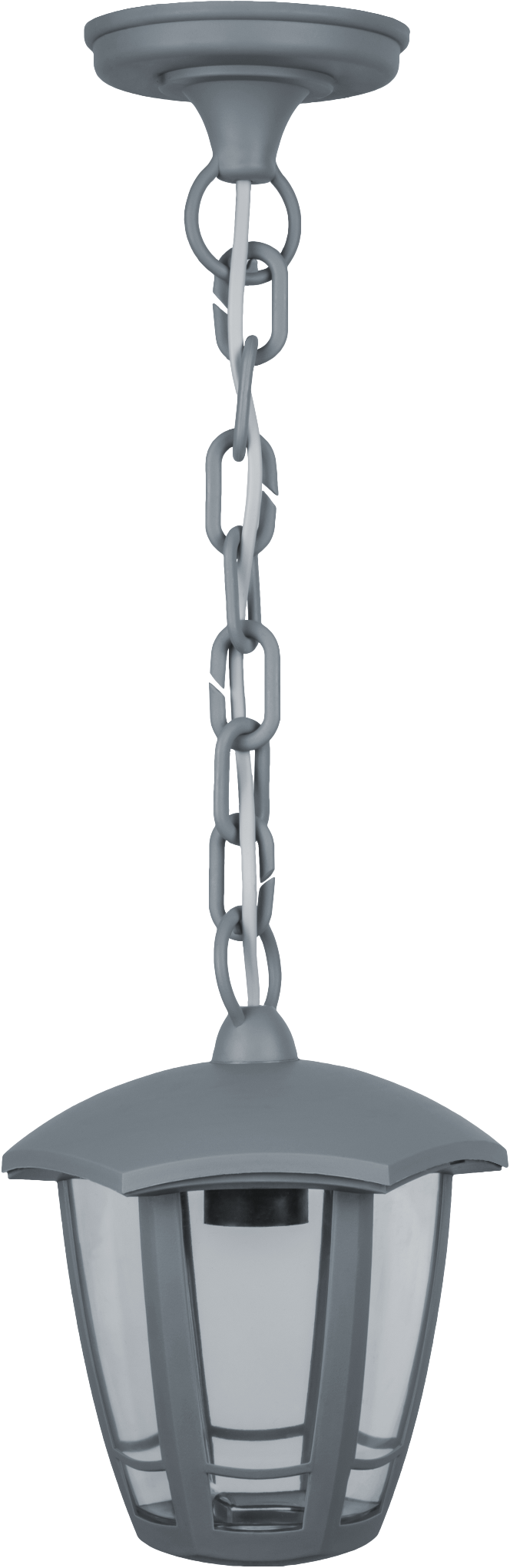 Светильник NOF-P09-GR-IP44-E27 (6 граней, подвесной, серый)