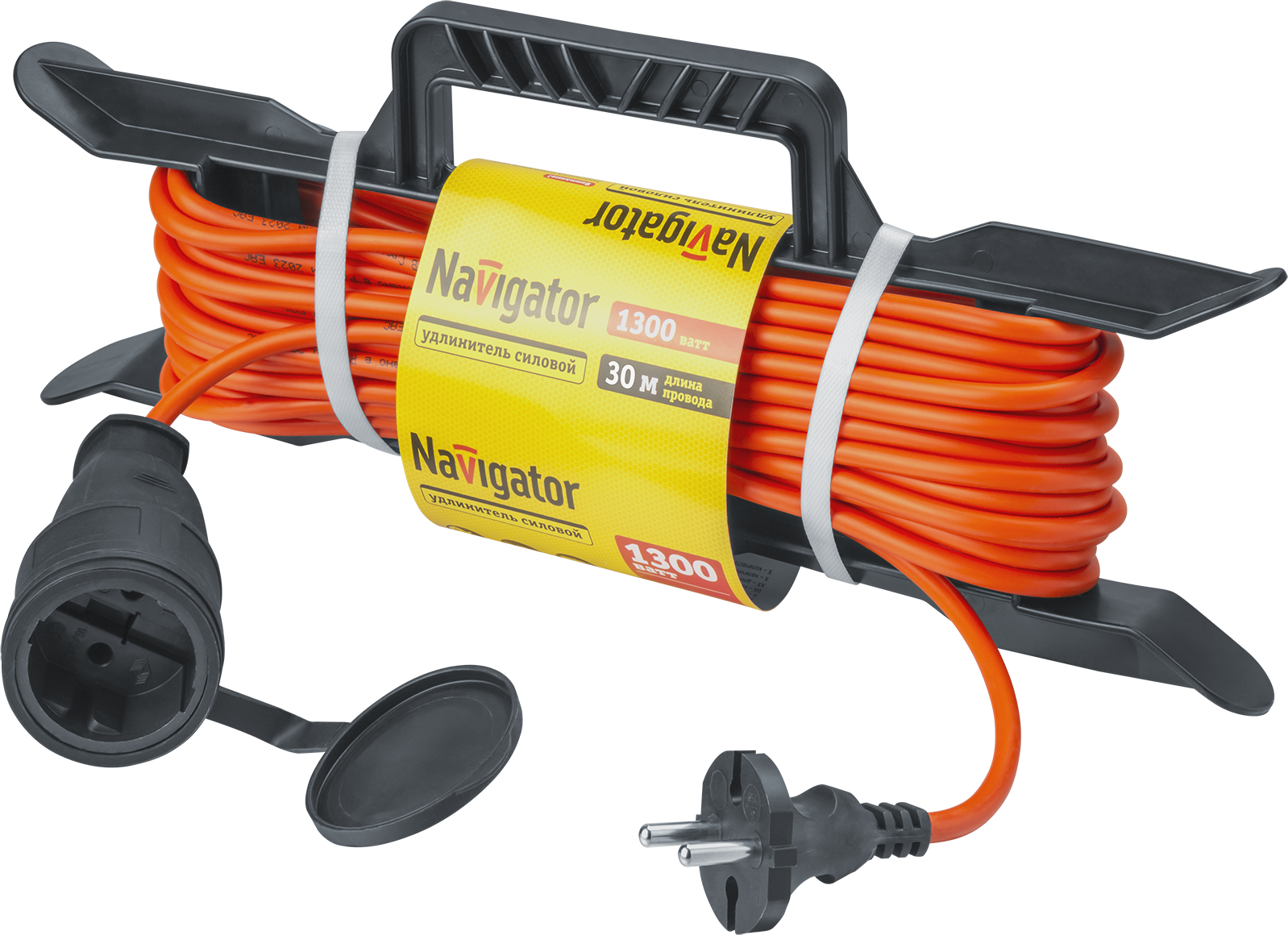 Удлинитель силовой NPE-F-30-X-2x0.75 на рамке б/з 30м ПВС 2х0,75 1300 Вт IP44