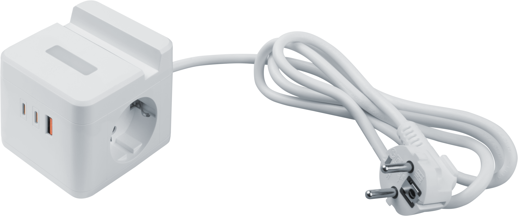 Удлинитель бытовой NPE-USB06-02-140-ESC-3X1-H-PD20W 2 розетки с/з 1,4м ПВС 3х1мм 1хUSB-A+2xUSB-C быстрая зарядка ночник подставка