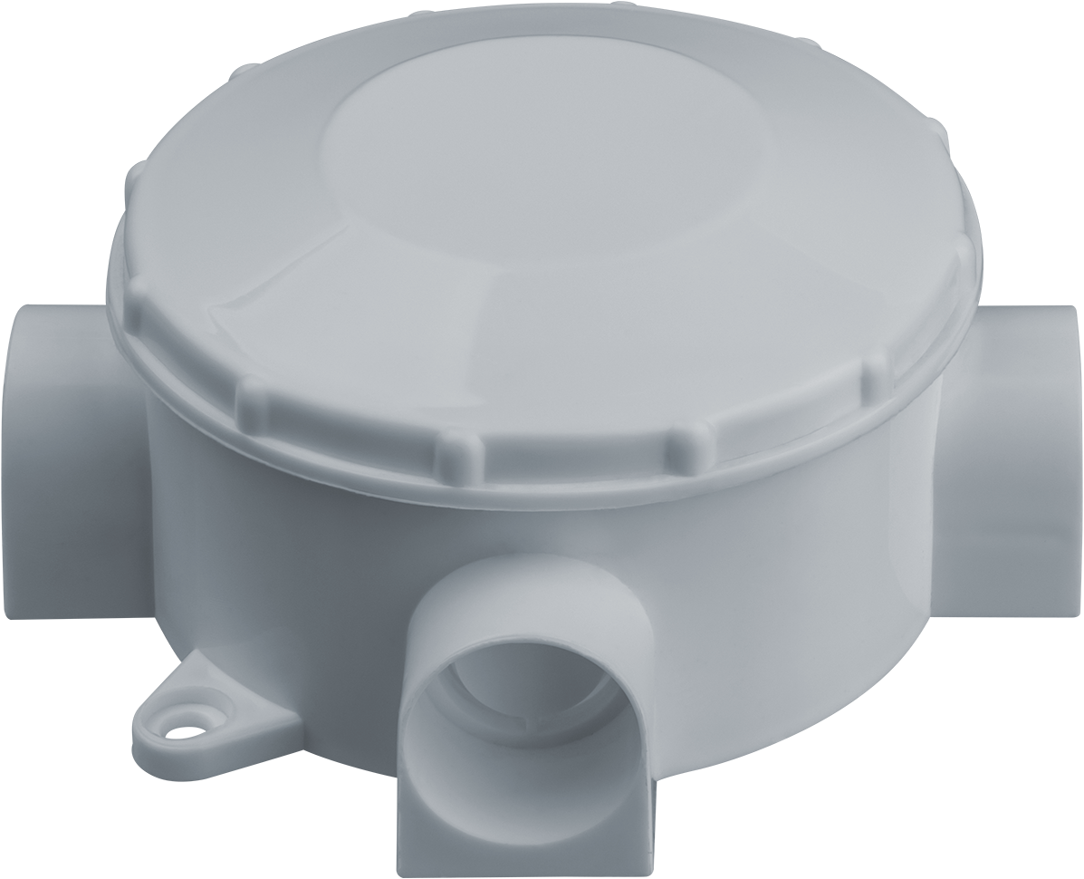 Коробка NSS-DB-70-35-WH распаячная открытого монтажа трехрожковая белая d70x35