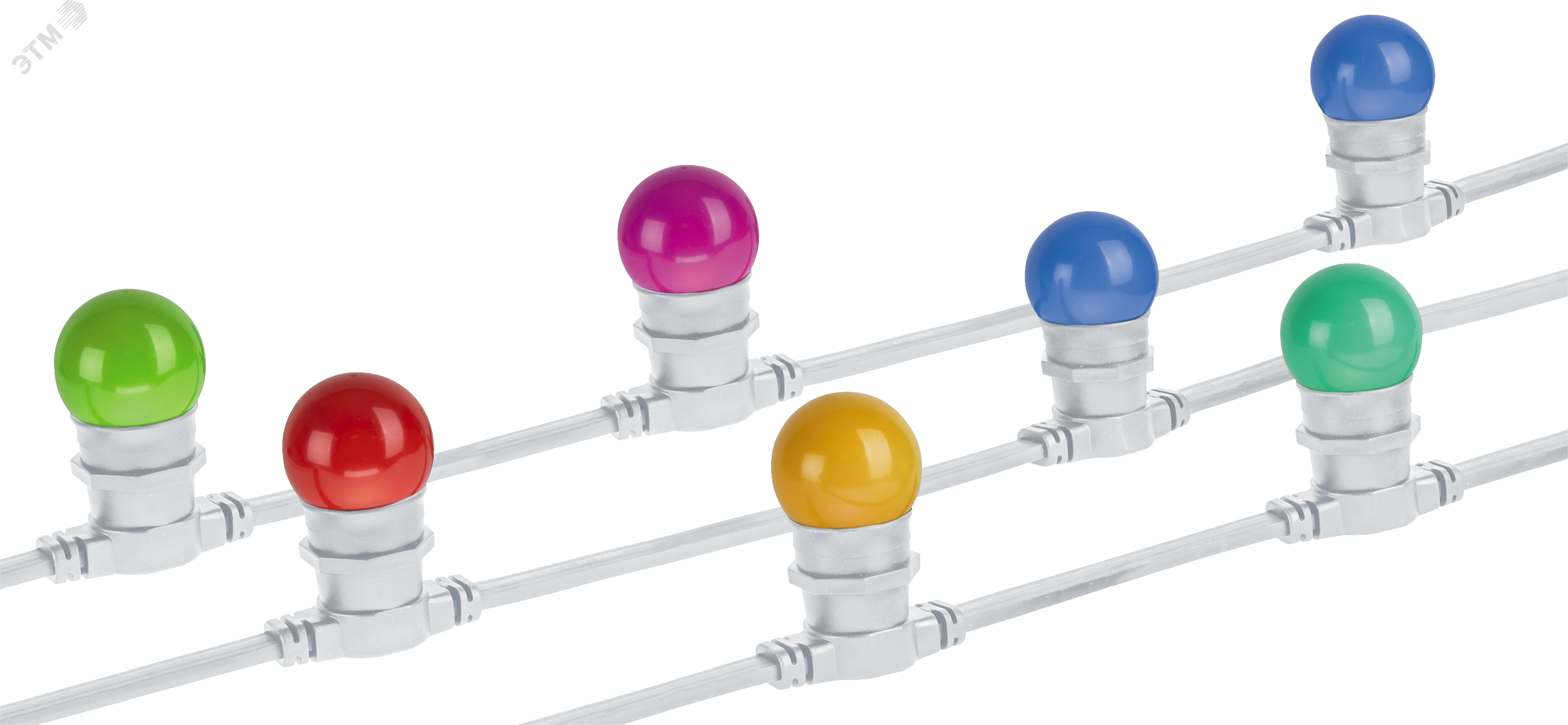 Изображение товара Гирлянда для ламп с цоколем Е27 10м IP65 белт-лайт 40 патронов уличная