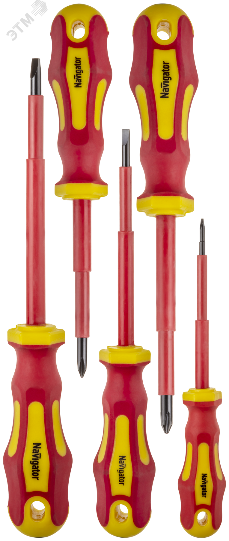 Изображение товара Набор диэлектрических прецизионных отверток Navigator серии NHT-Otd01 5 шт