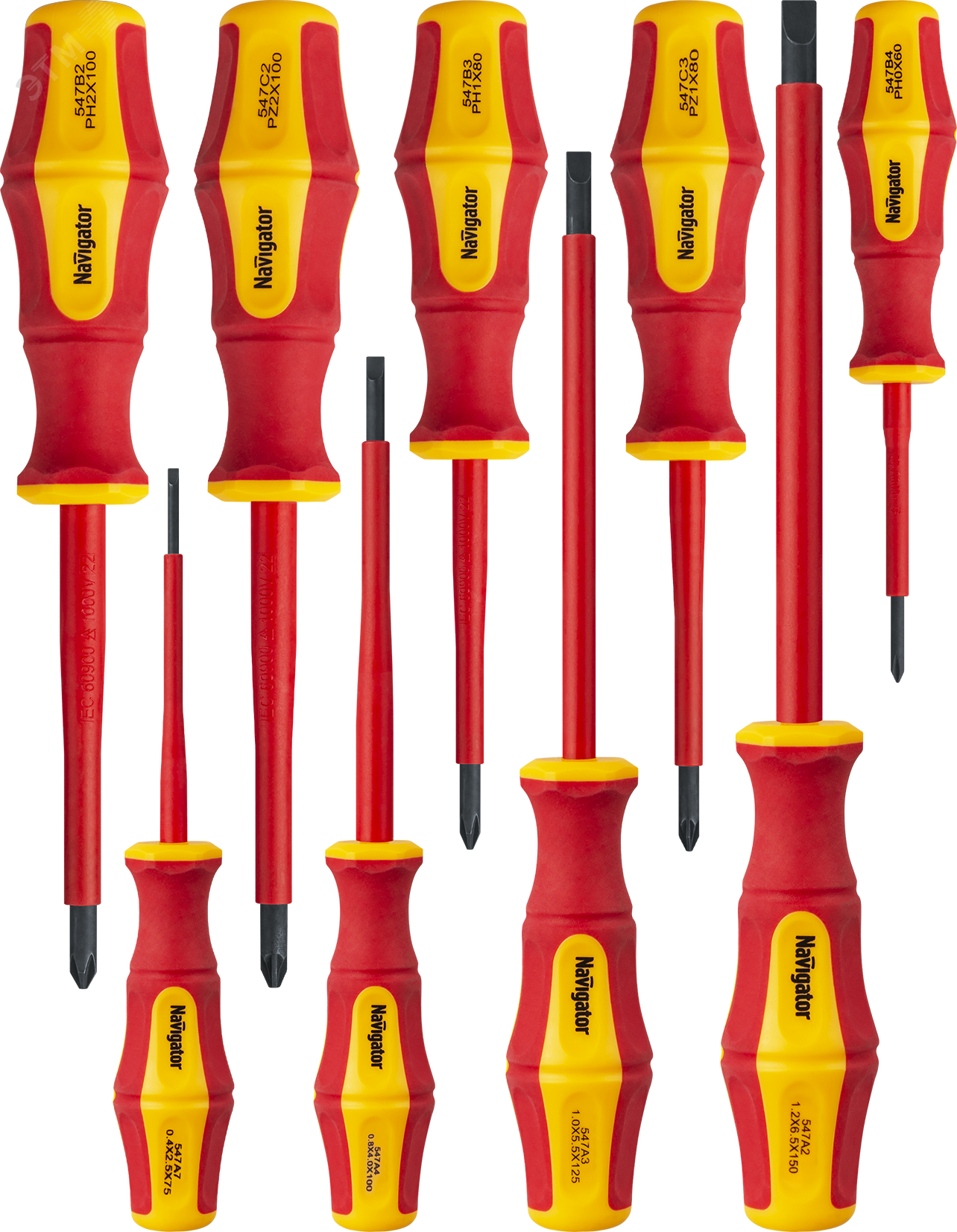 Изображение товара Набор диэлектрических отверток Navigator NHT-Оtd03 9 шт профессиональный