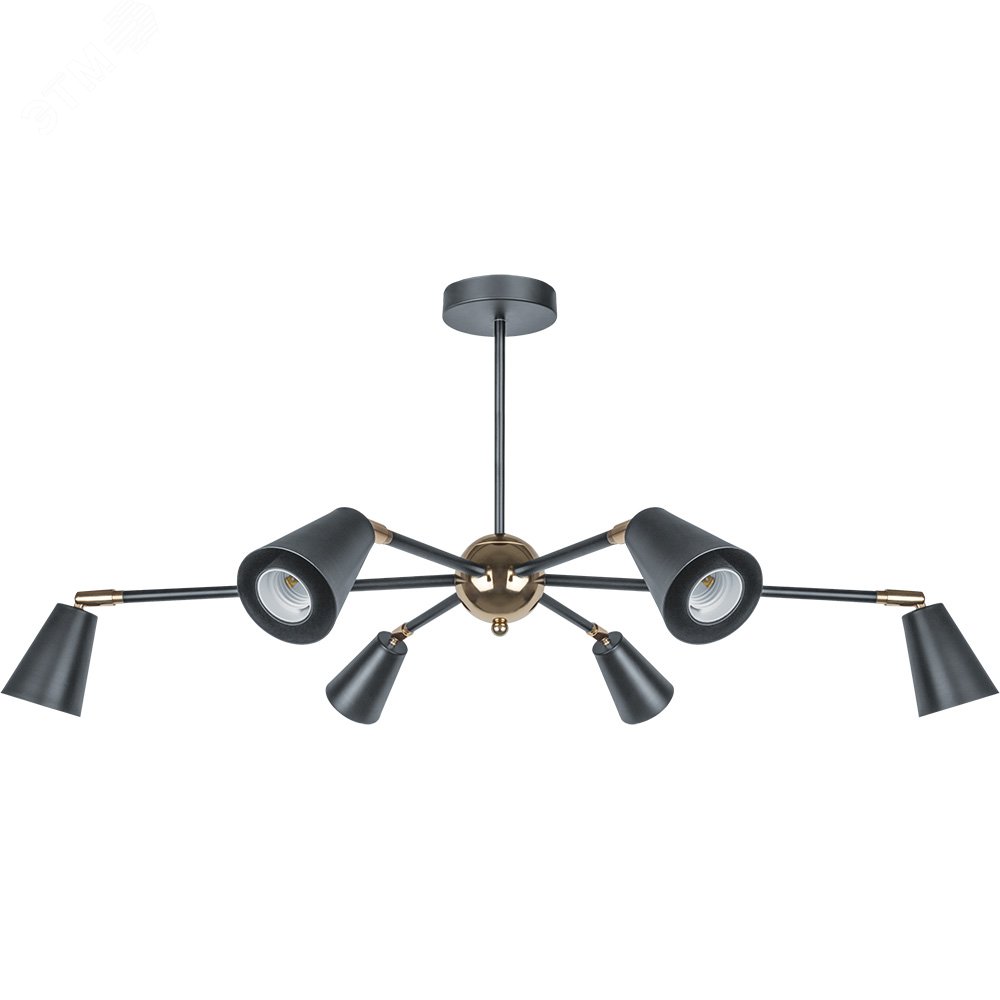 Изображение товара Потолочный светильник NLF-C-051-01 черный с золотом 6 LED ламп узорный дизайн