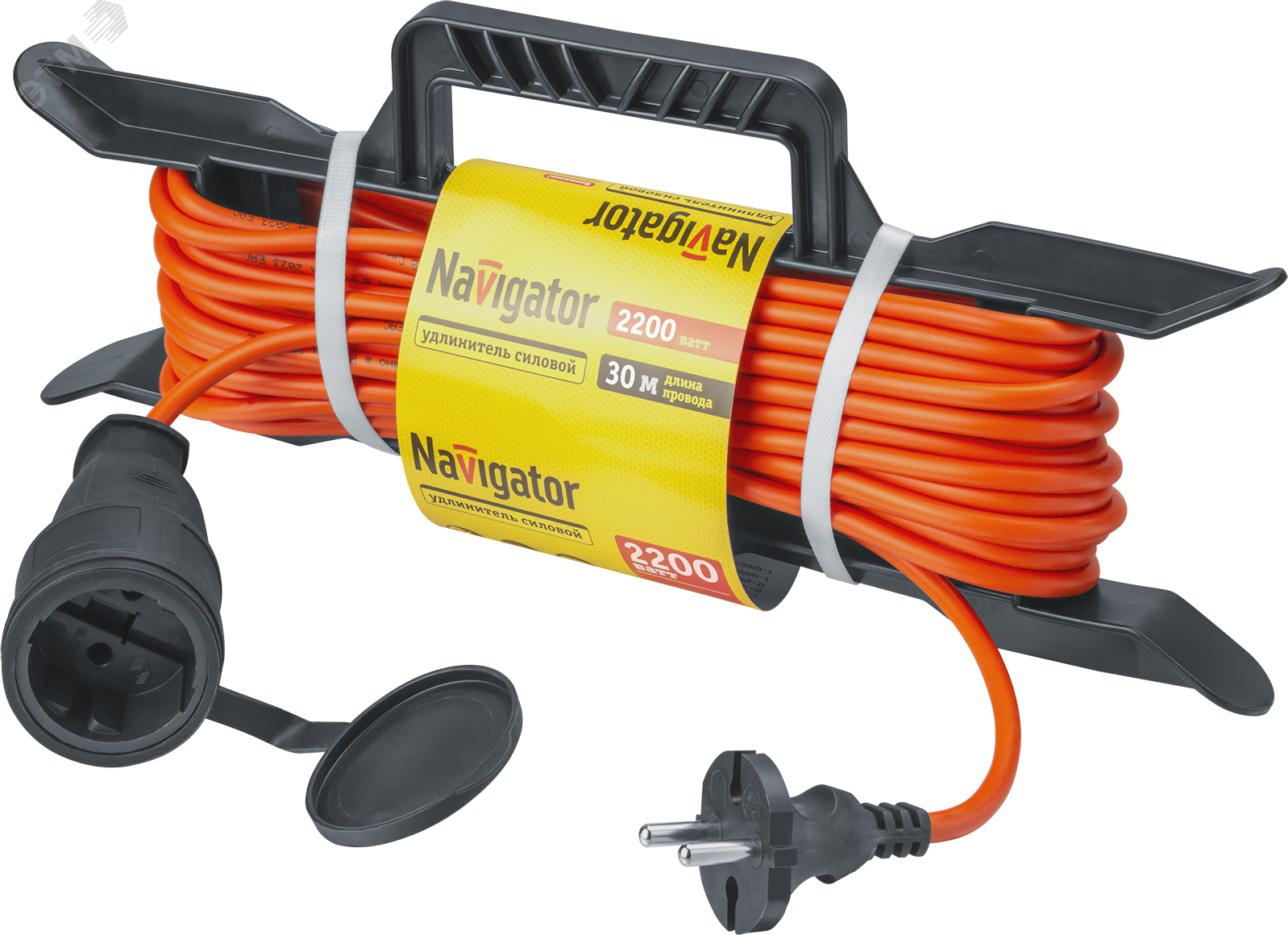 Изображение товара Удлинитель силовой Navigator NPE-F-30-X-2x1 30м IP44 для внутренней и наружной установки
