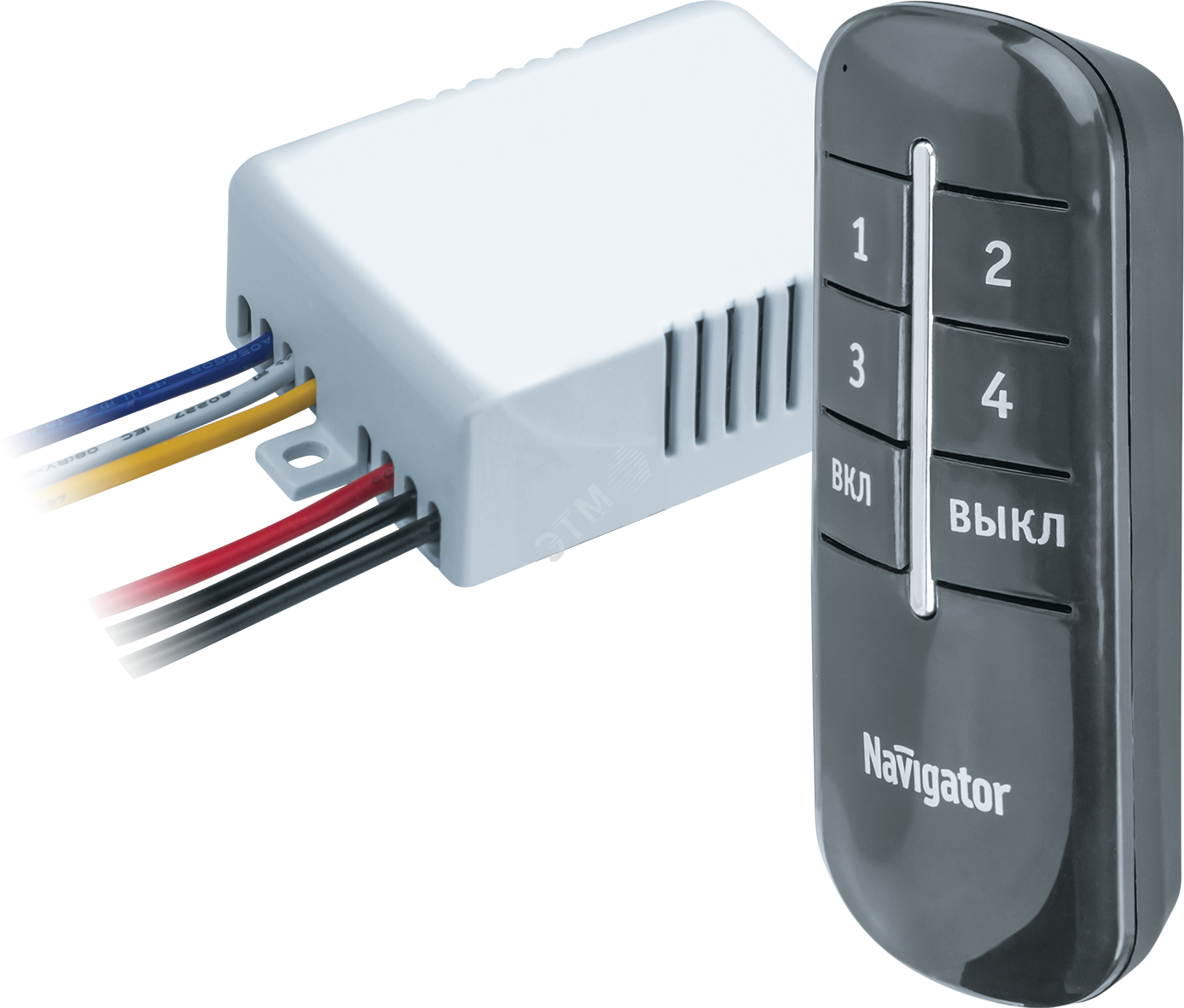 Выключатель дистанционный с пультом, 4 канала, 4х1000 Вт NRC-SW01-1V1-4