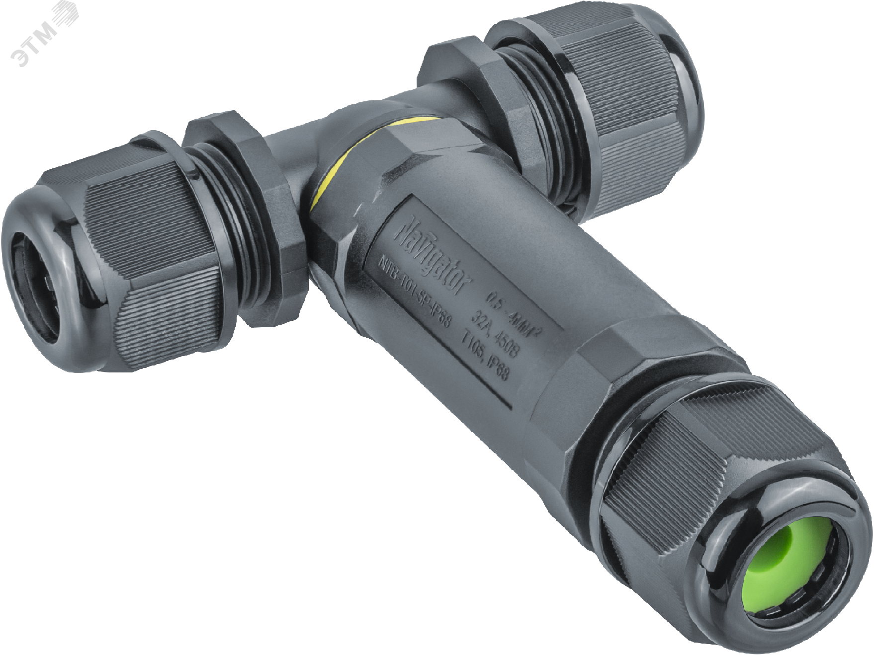 Изображение товара Коннектор NTB-T01-5P-IP68 T-образный 5PIN герметичный для подводных и уличных соединений