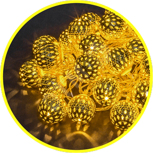 Гирлянда новогодняя светодиодная NGF-D003-30WW-230 золотые шарики-металл 3.9м TR
