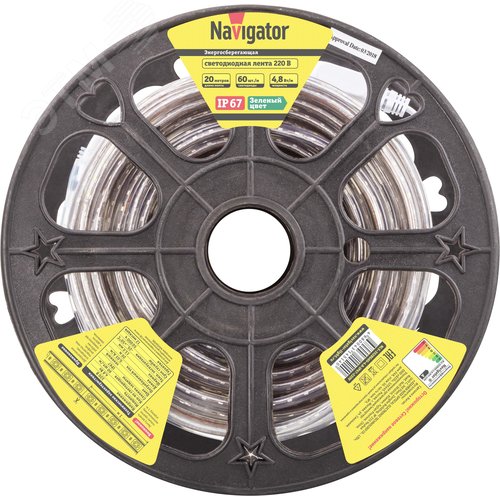 Изображение товара Лента светодиодная 4.8Вт/м 220В зеленый IP67 60LED/м NLS-3528 20м (м)