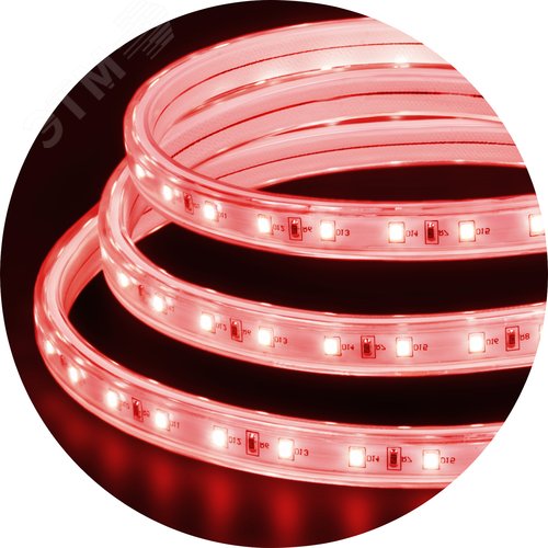 Лента светодиодная 4.8Вт/м 220В красный IP67 60LED/м NLS-3528 20м - фото 2