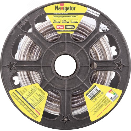 Изображение товара Лента светодиодная 7Вт/м 220В 3000К IP67 120LED/м NLS-2835 20м (м)