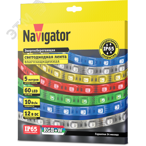 Лента светодиодная 10Вт/м 12В RGB IP65 60LED/м NLS-5050 5м - фото 3