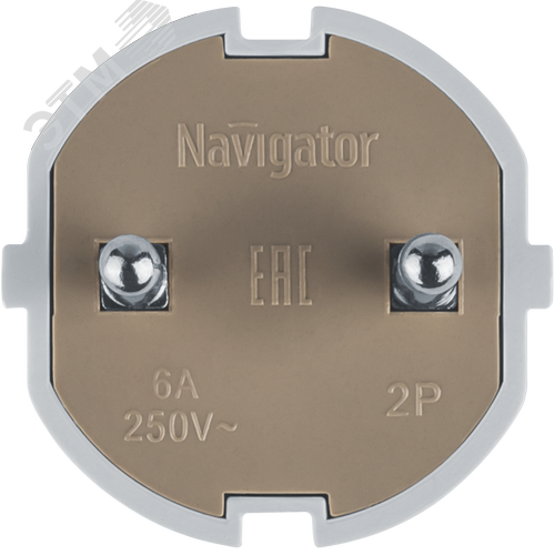 Вилка Navigator прямая без заземления белая 61 358 NCA-PL01-6A-X-WH - фото 2