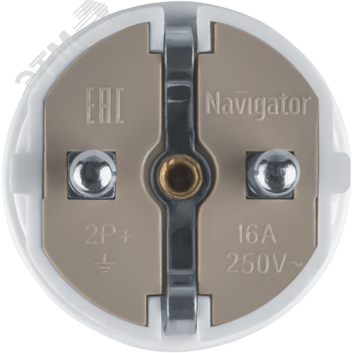 Вилка Navigator прямая с заземлением белая 61 359 NCA-PL02-16A-E-WH - фото 2