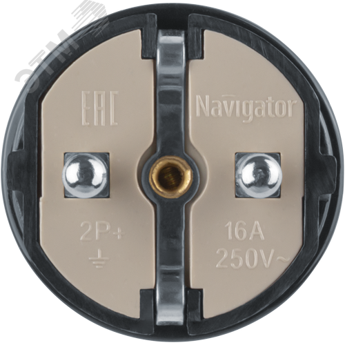 Вилка Navigator прямая с заземлением черная 61 360 NCA-PL02-16A-E-BL - фото 2