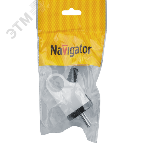 Вилка Navigator угловая с заземлением белая 61 361 NCA-PL03-16A-E-WH - фото 3