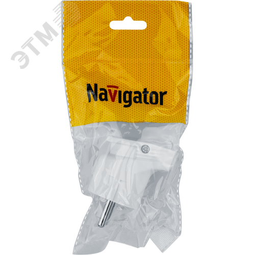Вилка Navigator угловая с заземлением белая 61 362 NCA-PL04-16A-E-WH - фото 3