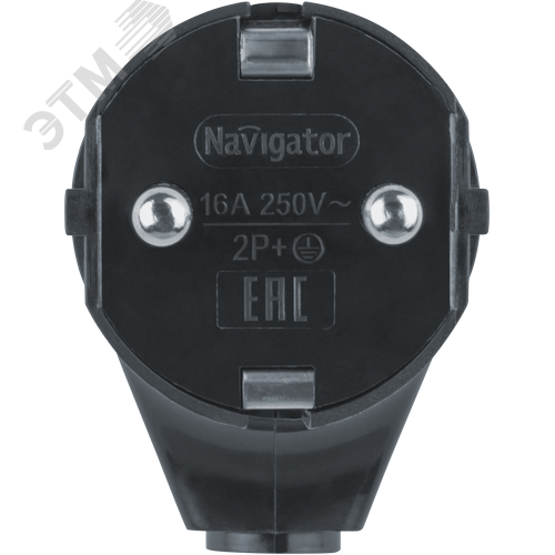 Вилка Navigator угловая с заземлением черная 61 363 NCA-PL04-16A-E-BL - фото 2